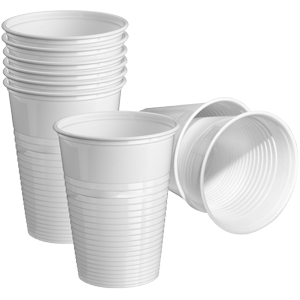 Plastic drinkbek. Wit 180cc 100st.